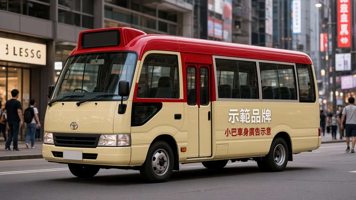 觀塘旺角小巴車身廣告示意